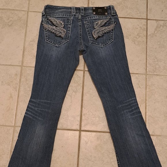 Miss Me Denim - *Angel Wings* on Pockets!!! Miss Me Bootcut Jeans Size 28 Style JP5163B